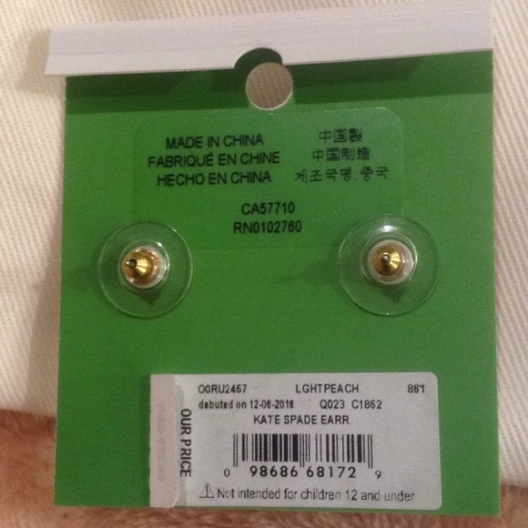 ♠️Kate Spade♠️ Peach Small Gumdrop Stud Earrings - Picture 6 of 8